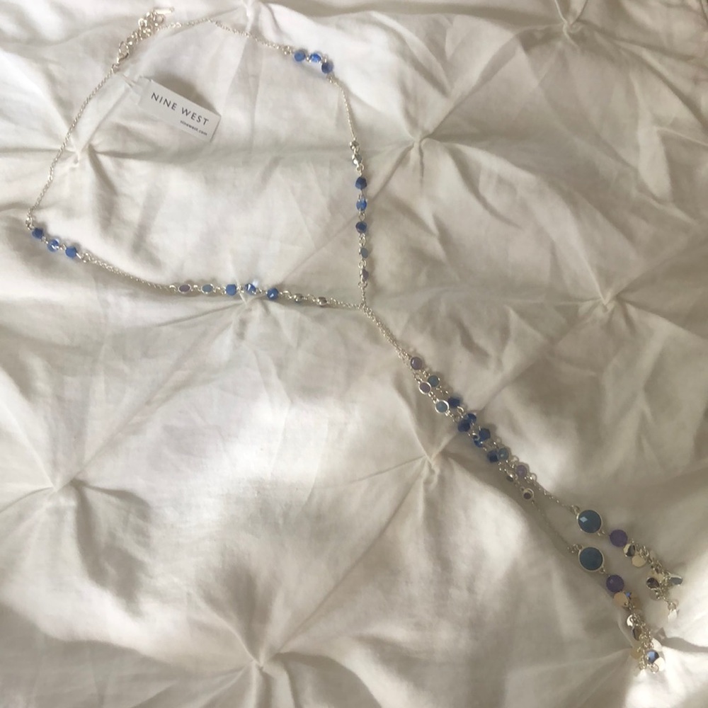 Nine West long necklace. Purple and blues